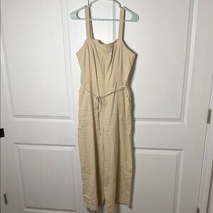 Wide leg linen jumpsuit